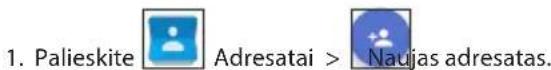 1. Palieskite Adresatai > Naujas adresatas.