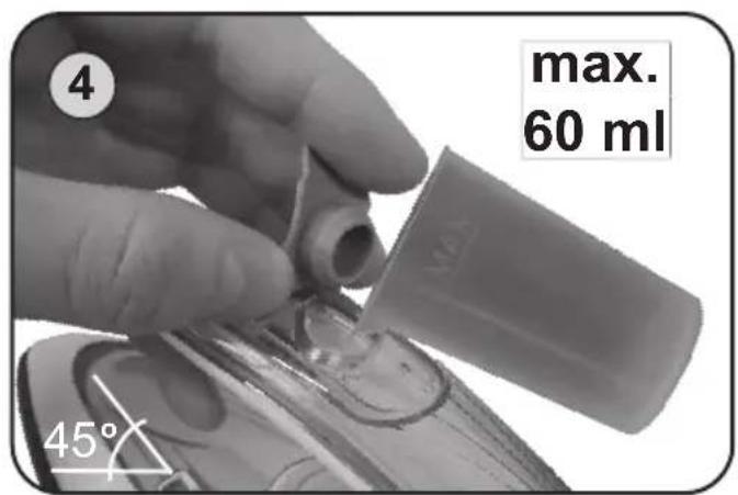 max. 60 ml 45°