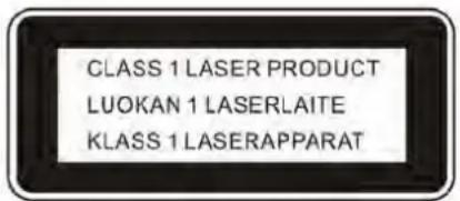 CLASS 1 LASER PRODUCT LUOKAN 1 LASERLAITE KLASS 1 LASERAPPARAT