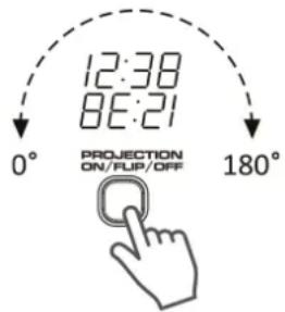 12:38 8E:21 0° PROJECTION ON/FLIP/OFF 180°