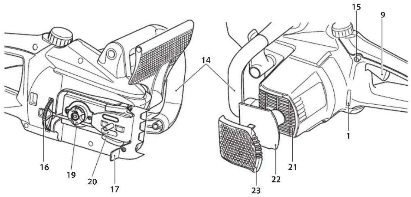 Technical diagram of a mechanical assembly with numbered parts for identification