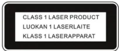 CLASS 1 LASER PRODUCT LUOKAN 1 LASERLAITE KLASS 1 LASERAPPARAT