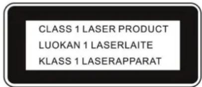 CLASS 1 LASER PRODUCT LUOKAN 1 LASERLAITE KLASS 1 LASERAPPARAT