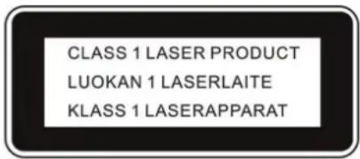 CLASS 1 LASER PRODUCT LUOKAN 1 LASERLAITE KLASS 1 LASERAPPARAT