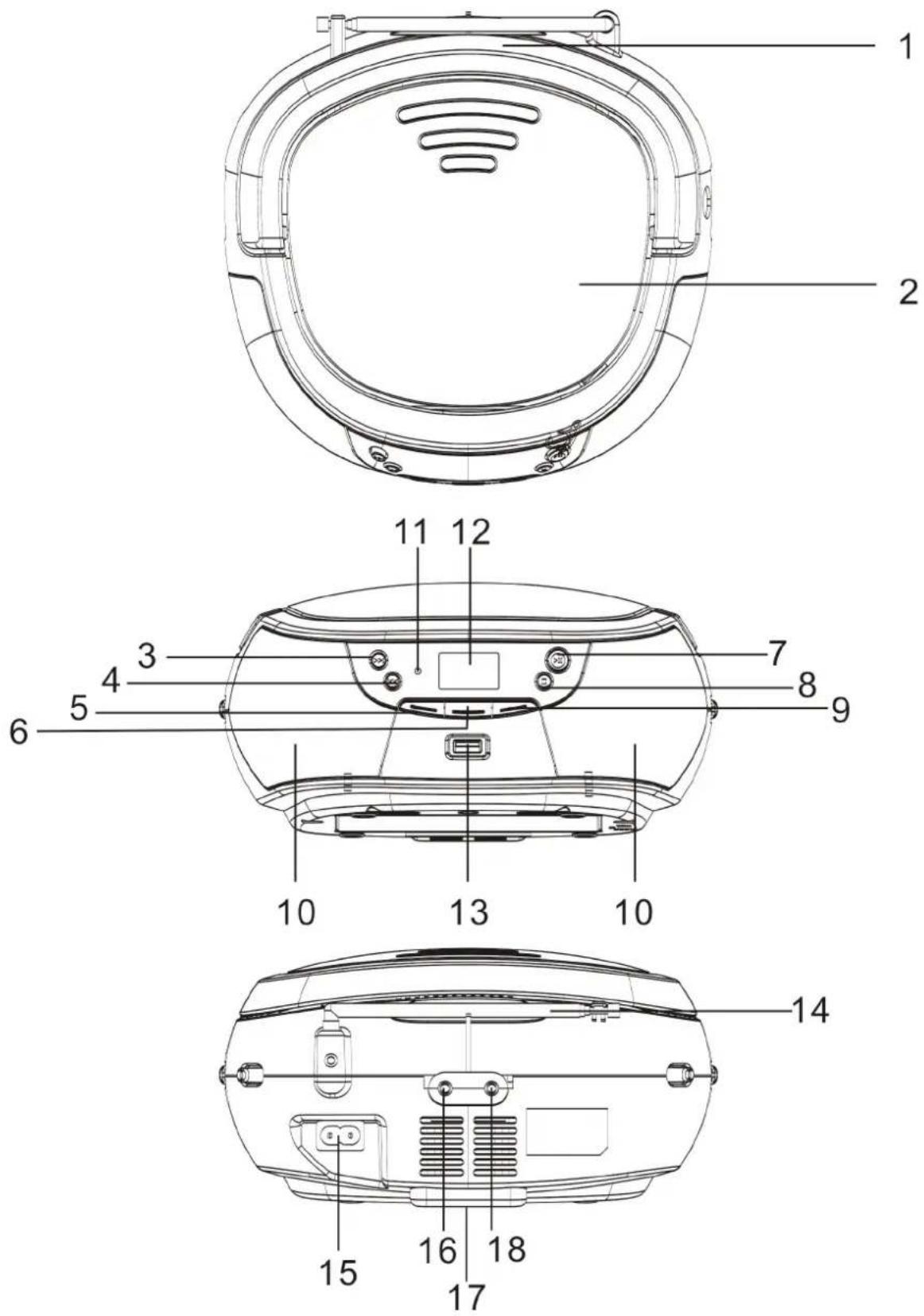 Technical diagram of a smart home control device with numbered parts for identification
