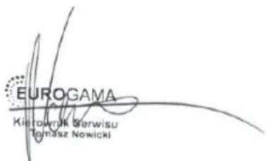 EUROGAMA Kierownik Serwisu Tomasz Nowicki