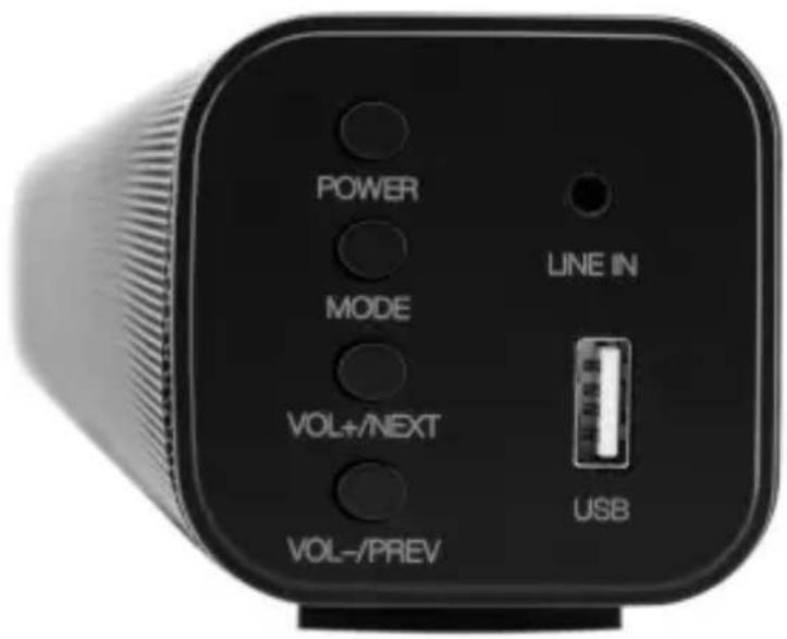 POWER MODE VOL+/NEXT VOL-/PREV LINE IN USB