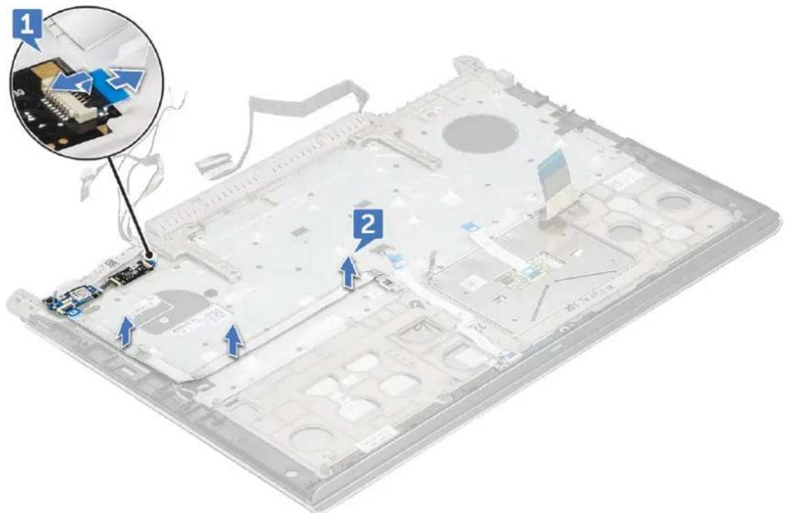 DELL Vostro 15-7570 - Demontáž desky tlačítka napájení - 1