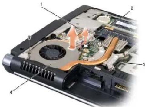 DELL Studio 1535 - Demontáž sestavy chlazení procesoru - 2