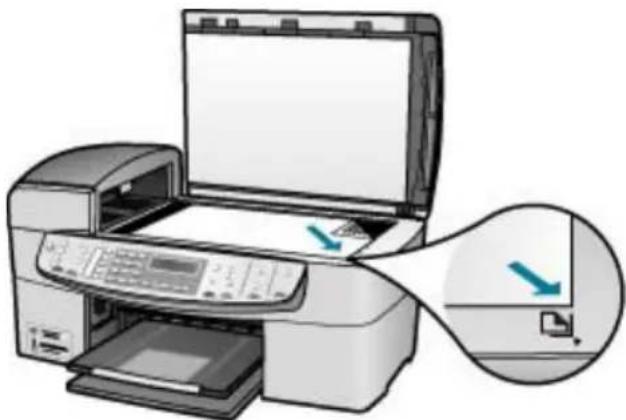 HP Officejet 6300 All-in-One - Vložení předlohy na skleněnou podložku - 2