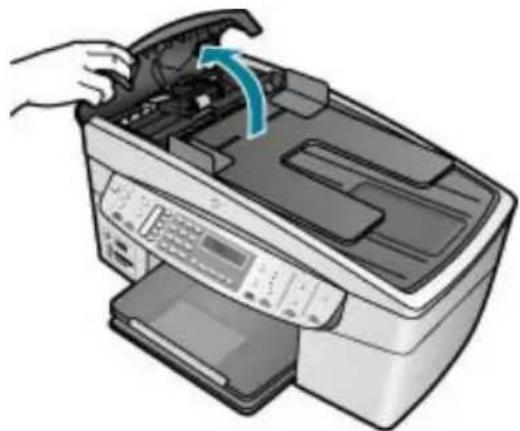 HP Officejet 6300 All-in-One - Odstranění uvíznutého papíru z automatického podavače dokumentů - 1