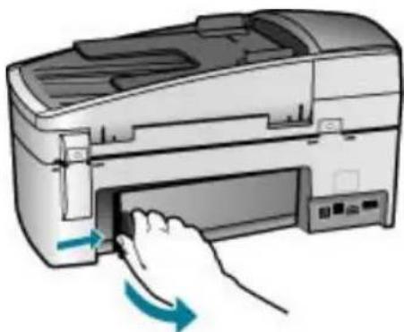 HP Officejet 6300 All-in-One - Odstranění uvíznutého papíru ze zadních dvířek - 2