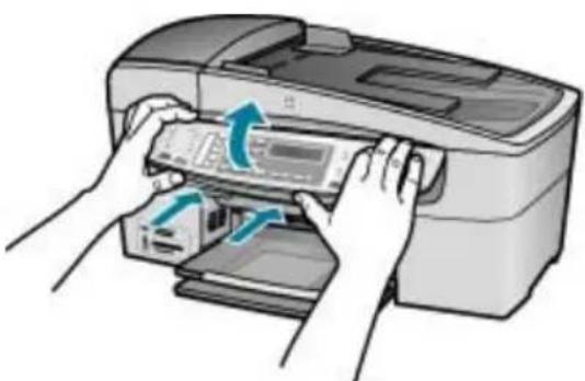 HP Officejet 6300 All-in-One - Odstranění překryvného segmentu ovládacího panelu - 1