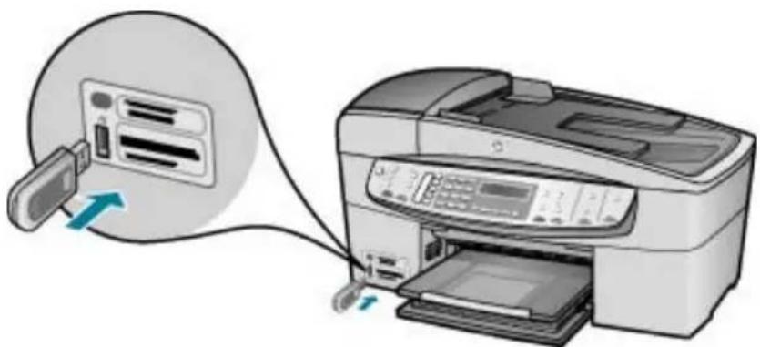 HP Officejet 6300 All-in-One - Připojení adaptéru HP bt450 k zařízení HP All-in-One - 1