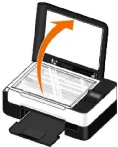 DELL V305w - Pokládání originálních dokumentů na skleněnou plochu skeneru - 1