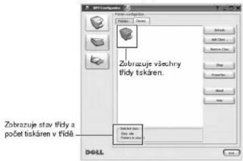 3D-Configurator Form1 - Configuration File Edit Close Show Ask Class... Remove Class... Copy Properties About Help Zobrazuje všechny třídy tskáren. Zobrazuje stav třídy a počet tiskáren v třídě. DOLL
