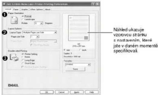 Cell SL-3.000 Active Laser Printer Printing Preferences Level 1 Paper | Graphs | Other Options | About Page Settings Platform Landscape Radius Dimension Layer Options Linear Type Multiple Pages per Table Pages per Table Open Page Open Page Open Page Open Page Open Page Open Page Open Page Nähled ukazuje vzircovou stránku s nastavením, které jste v daném momenté specifikovali. Double-edged Printing Plate setting None Long Edge Short Line Double-edged Printing 4 mm / inch Super: 1 Specifika: 1000 px Formata: Current Save OK Cancel Apply Help