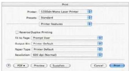 DELL 5330dn - Nastavení Printer Features - 1