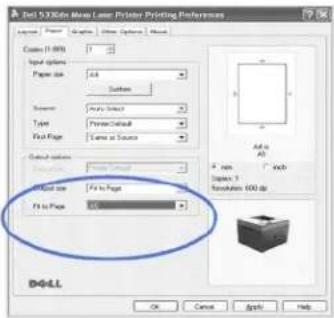 DELL 5330dn - Přizpůsobení dokumentu zvolenému formátu papíru - 1