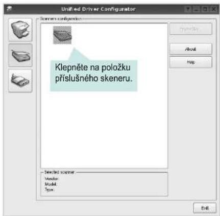 Unified Driver Configurator Klepněte na položku příslušného skeneru.
