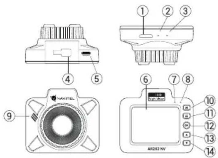 Navitel AR202 NV - lerīces izkārtojums - 1