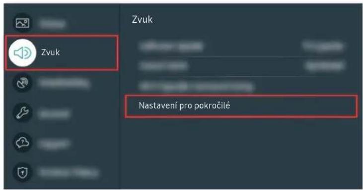 Zvuk Nastavení pro pokročilé
