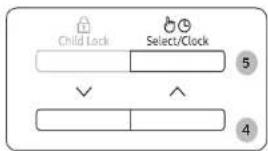 Child Lock Select/Clock 5 ✓ ^ 4