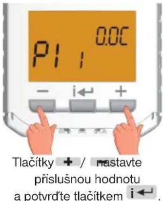 Elektrobock HC-PH-HD23 - Tato konstanta slouži k manuálnímu srovnání odchylek mezi skutečnou a naměřenou teplotou (to může být například způsobeno nevhodným umístěním hlavice). - 1