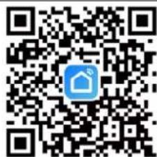 QR code with a blue home icon in the center, likely linking to a digital service or application.