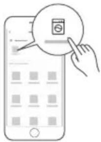 Illustration showing a hand pointing at a smartphone screen with a magnifying glass highlighting a button, symbolizing app interaction or notification.