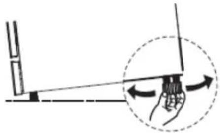 Diagram showing a hand holding a tool with an arrow indicating motion, no text or symbols present