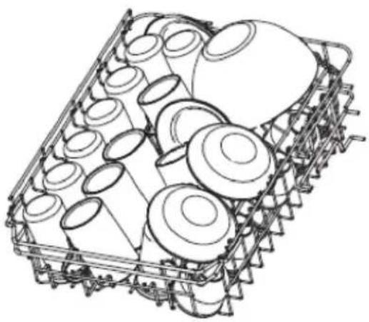 Line drawing of a metal crate filled with various circular components (no text or symbols)