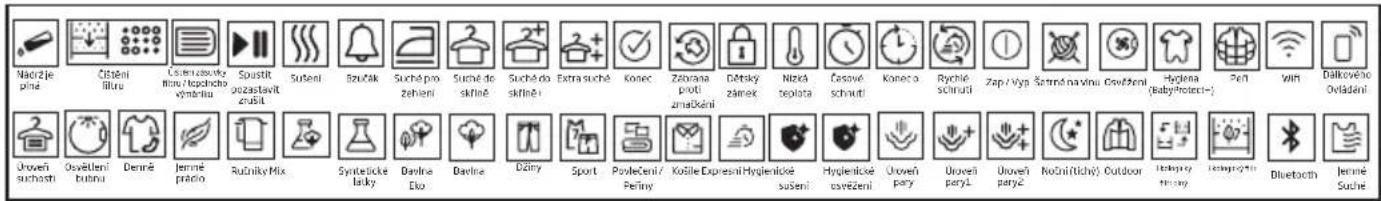 Nacizje pine Čistění filure Čistříčnostky fīmu / topichno výměruva Spustík ozastavít cubit Sušení Bzučak Suché pro žehlení Suché do skílně Suché do skílně Extra suché Konec Zelbrana proti značení Děrtský zámex Nizká teplata Časové schuňí Konec o Rychlé schuňí Zap / Výs Šetrné na výmu Goužení Hyglena (taby/protect-) Peň Vilň Dálkového Ovládání Uroveň suchostí Osveření buthní Denné Jenné práčno Rušníky Mix Synitelické laky Danlne Eto Banline Dážiny Sport Povlečení / Periny Košile Expressní Hygieniké sušení Hygieniké cavežení Uroveň pery Uroveň peryL Uroveň peryč Noční(ťichý) Outdoor Telegyň tráchů Telegyň/šný Bluetooth Jenné Suché