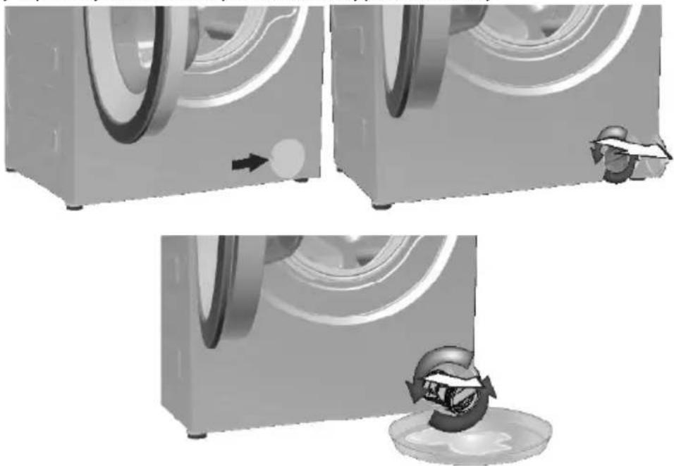 BEKO WRE6612CSBWW - Odčerpání zbytkové vody a čištění filtru čerpadla - 8
