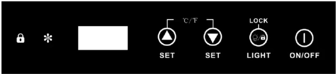 SET SET LIGHT ON/OFF °C/°F LOCK