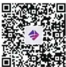 QR code with a central purple logo, likely linking to a digital resource or website.