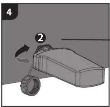 Illustration of a toy car with wheels and a handle, showing motion direction (no text or symbols)