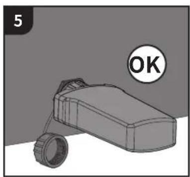 3D rendered object resembling a vehicle or mechanical component with a circular badge labeled 'OK' (no text or symbols on the object itself)