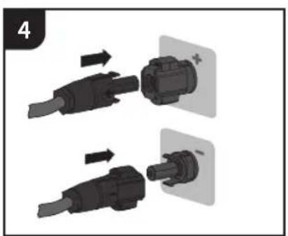 Two-step diagram showing cable installation process with arrows indicating direction (no text or symbols)