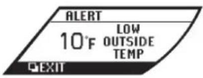ALERT 10°F LOW OUTSIDE TEMP QEXIT