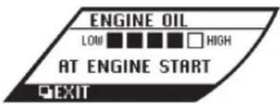 ENGINE OIL LOW ▪ ▪ ▪ □ HIGH AT ENGINE START □EXIT