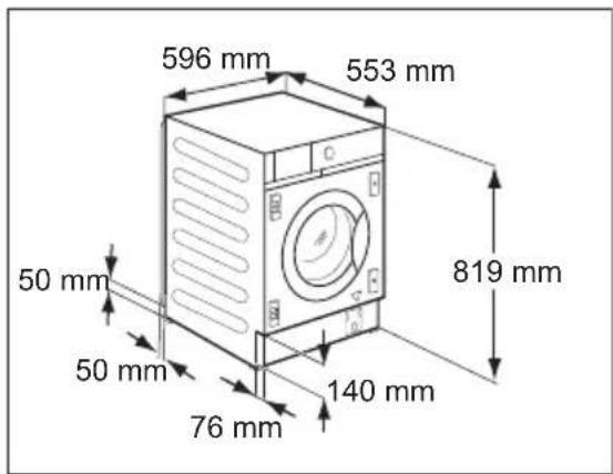596 mm 553 mm 819 mm 50 mm 50 mm 76 mm 140 mm