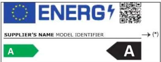 ENERG SUPPLIER'S NAME MODEL IDENTIFIER → (*) A A