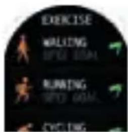 EXERCISE WALIING SPEE GOAL RUNNING SPEE GOAL CYCLING