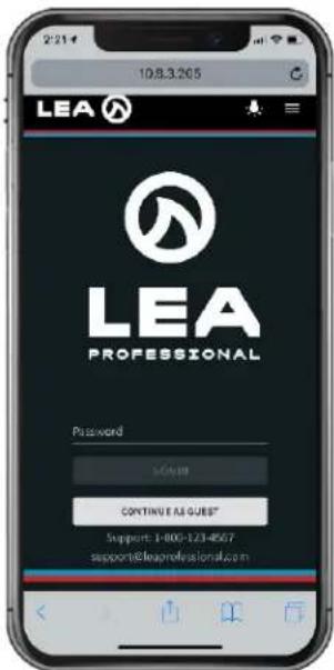 LEA LEA PROFESSIONAL Password 549189 CONTINUE AS GUEST Support: 1-000-123-4567 support@leaprofessional.com