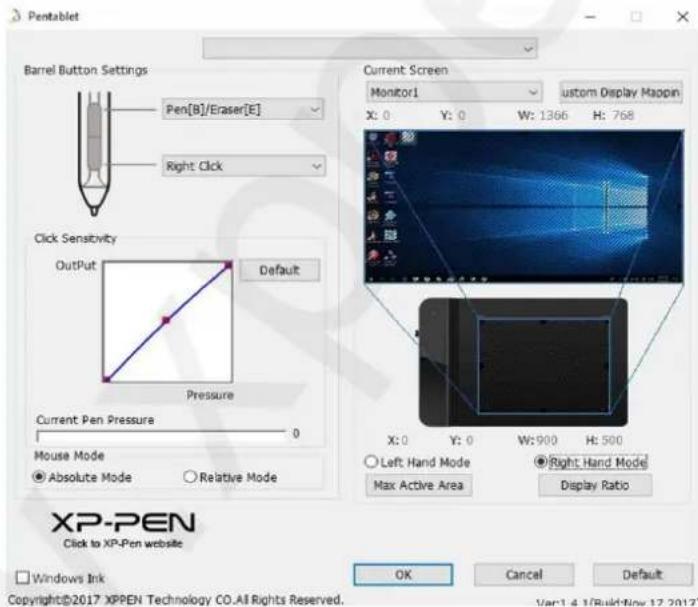 XP-Pen Star G430S - Hlavní menu - 1