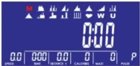 M 0:00 0:00 0.0 | 0:00 | 0.0 | 0 | 0 | P SPEED TIME DISTANCE K CALORIES WAIT PULSE