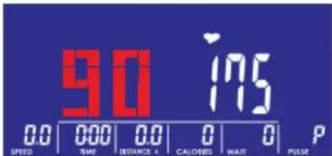 90 175 0.0 000 0.0 0 0 P SPEED TIME DISTANCE & CALORIES WAIT PULSE