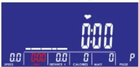 0:00 0:00 P SPEED 0.0 0.0 0 0 P MAX DISTANCE + CALORIES WAIT PULSE