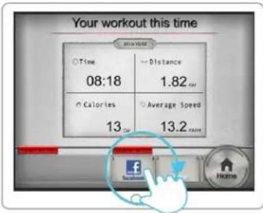 Your workout this time Time Distance 08:18 1.82 km Calories Average Speed 13 Cal 13.2 kPa HOME